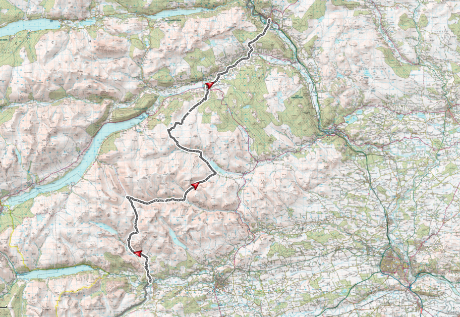 Map - Comrie to Pitlochry